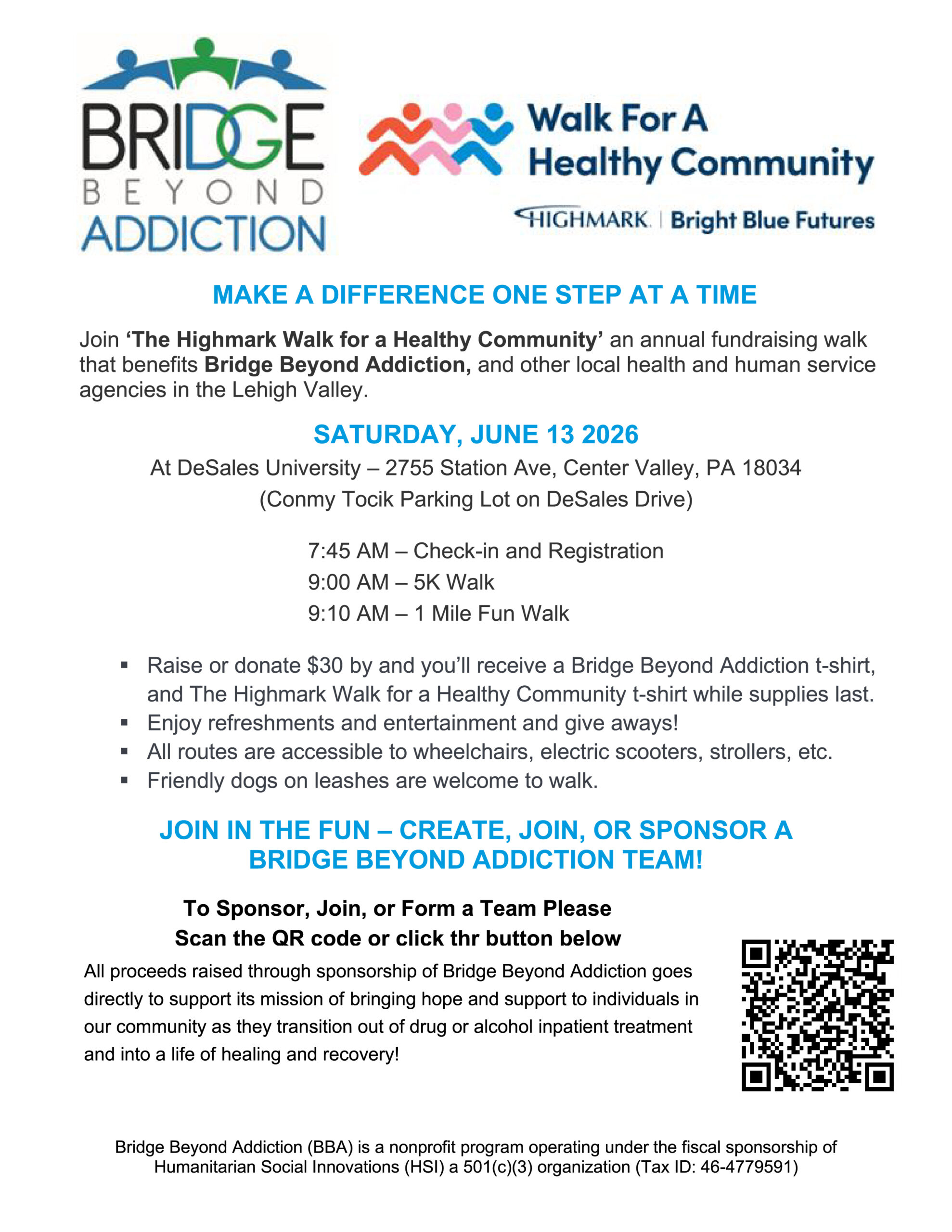 BBA Highmark Walk Flyer 2026